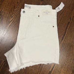 New w/ tags- Abercrombie & Fitch White Distressed Jean Shorts